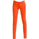 Pantalons taille haute orange à carreaux en flanelle stretch Taille L coupe skinny pour femme 