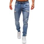 Jeans droits bleu marine à carreaux en velours Taille XXL look fashion 