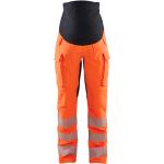 Pantalons de travail orange fluo à rayures pour femme 