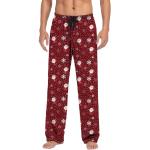 Pantalons de pyjama pour fêtes de Noël rouges à carreaux en coton Taille XXL look casual pour homme 