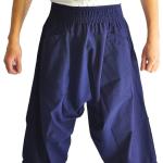 Pantalons bleus en coton Tailles uniques look asiatique pour femme 