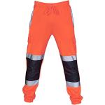 Pantalons de randonnée orange à fleurs en toile respirants lavable à la main Taille L look streetwear pour homme 