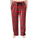 Pantalons de pyjama pour fêtes de Noël rouges à carreaux en flanelle Taille 3 XL look fashion pour homme 