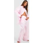 Pyjamas Boohoo roses à rayures en popeline Taille L pour femme 