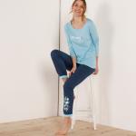 Pantalons de pyjama Blancheporte bleu marine en coton Taille M pour femme en promo 