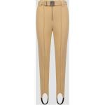 Pantalons de ski beiges en shoftshell avec ceinture respirants pour femme 