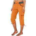Pantalons taille haute orange respirants Taille XXL plus size look fashion pour femme 