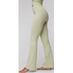 Pantalons taille haute verts avec ceinture bio pour femme 
