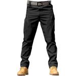 Pantalons de randonnée d'automne noirs en cuir synthétique imperméables stretch Taille 3 XL plus size look streetwear 