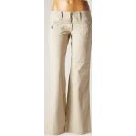 Pantalon droit beige en coton pour femme - Taille36 - MYSTIC