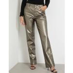 Pantalons taille haute Guess argentés en cuir synthétique métalliques Taille S 