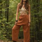 Pantalons large en coton bio éco-responsable Taille L pour femme 