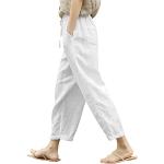 Pantalons carotte blancs Taille M plus size look casual pour femme 