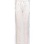 Pantalons en lin saison été blancs coupe regular pour femme 