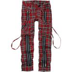 Pantalons droits Banned Alternative rouges à carreaux en toile Taille XXL look gothique pour homme 