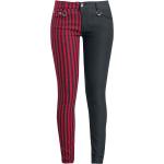 Pantalons taille basse Banned Alternative rouges à rayures en toile look Punk pour femme 