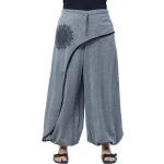 Pantalons fluides gris en coton inspirations zen Tailles uniques style ethnique pour femme 