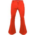 Jeans évasés orange en coton lavable à la main look fashion pour homme 