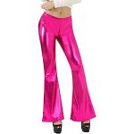 Pantalons large roses métalliques Taille L look fashion pour femme 