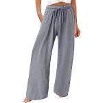 Pantalons fluides gris Taille XXL plus size look casual pour femme 