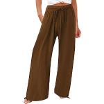 Pantalons de randonnée marron en mousseline Taille 5 XL plus size look casual pour femme 