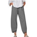 Pantalons fluides gris en microfibre Taille 3 XL plus size look fashion pour femme 