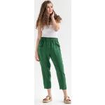 Pantalons en lin verts oeko-tex Taille XS look casual pour femme 