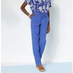 Pantalons en lin bleus avec noeuds Taille 3 XL pour femme en promo 