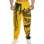 Pantalons en lin jaunes à fleurs en velours à motif canards Taille L plus size look fashion pour homme 