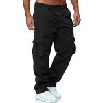 Pantalons de randonnée noirs en cuir synthétique imperméables stretch Taille M plus size look fashion pour homme 