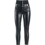 Pantalons taille haute Forplay noirs en cuir synthétique look sexy pour femme 
