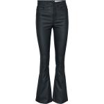 Pantalons taille haute Noisy May noirs en cuir look sexy pour femme 
