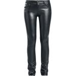 Pantalons taille basse Black Premium by EMP noirs en cuir synthétique look gothique pour femme 