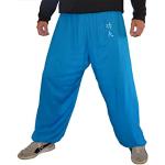 Pantalon Kung Fu Style Tai Chi et Wing Chun Pantalon Homme Femme Ample et Agréable en Viscose (KF Bleu, Taille L)