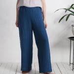 Pantalons large bleu canard à motif USA Taille L pour femme 