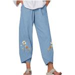 Pantalons taille haute bleu ciel stretch Taille S plus size look fashion pour femme 