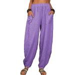 Pantalons carotte violets Taille 3 XL plus size look casual pour femme 