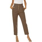 Pantalons large marron Taille XL plus size look casual pour femme 