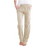 Pantalons taille haute beiges nude Taille XXL look casual pour femme 