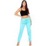 Pantalons taille haute d'hiver turquoise Taille XL W42 look casual pour femme 