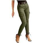 Shorts taille haute verts en jersey délavés stretch Taille S look militaire pour femme 