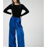 Pantalons en velours bleus en velours Taille XS look vintage pour femme 