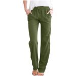 Pantalons carotte verts à fleurs en toile Taille XL plus size look fashion pour femme 