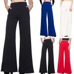 Pantalons taille haute rouges en fibre synthétique Taille 3 XL look fashion pour femme 