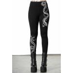 Pantalons en lin Killstar noirs en coton à motif serpents Taille XS look fashion pour femme 