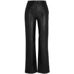 Pantalons en cuir de créateur HUGO BOSS BOSS noirs en cuir d'agneau Taille XL pour femme 