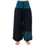 Pantalons taille haute bleu canard en coton à motif mandala Tailles uniques 