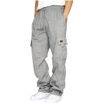 Pantalons baggy d'hiver gris clair en velours imperméables stretch Taille 3 XL look fashion pour homme 