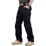 Pantalons de randonnée de printemps noirs à rayures imperméables respirants Taille 5 XL look militaire pour homme 