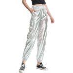 Pantalons de randonnée blancs en velours stretch Taille XL plus size look gothique pour femme 